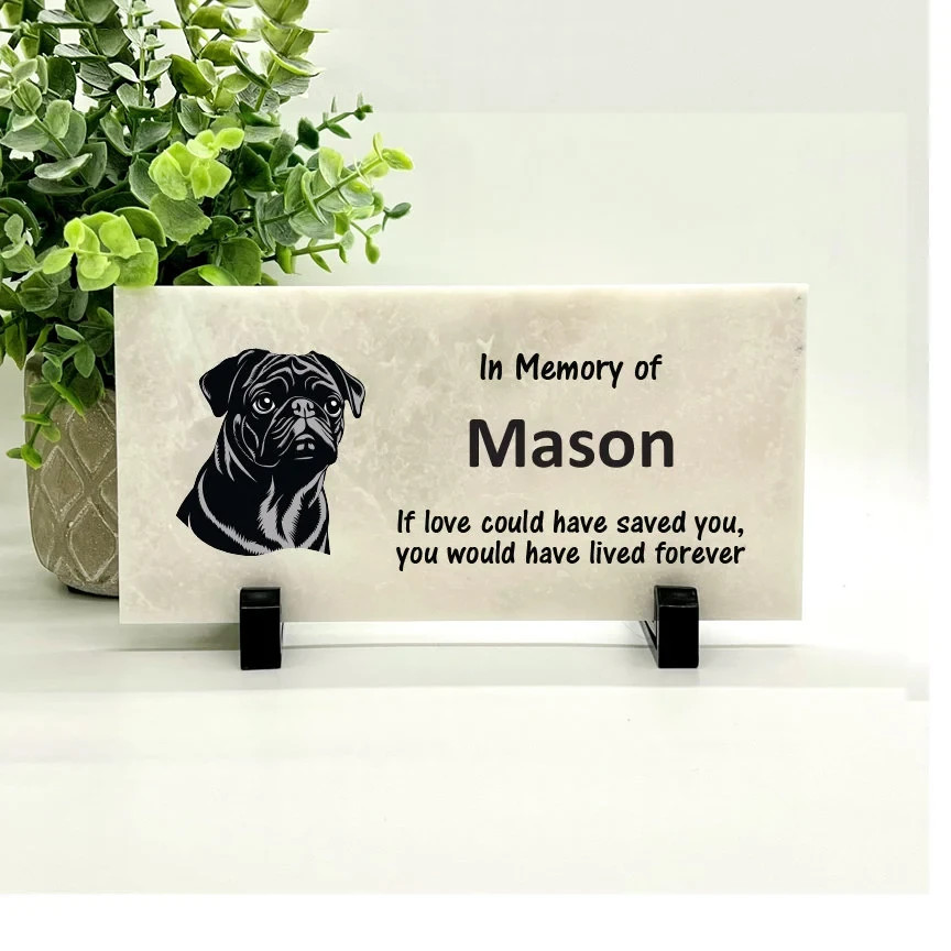 Pug Memorial – Personalized Pet Memorial Stone- Dog Loss sympathy Gift