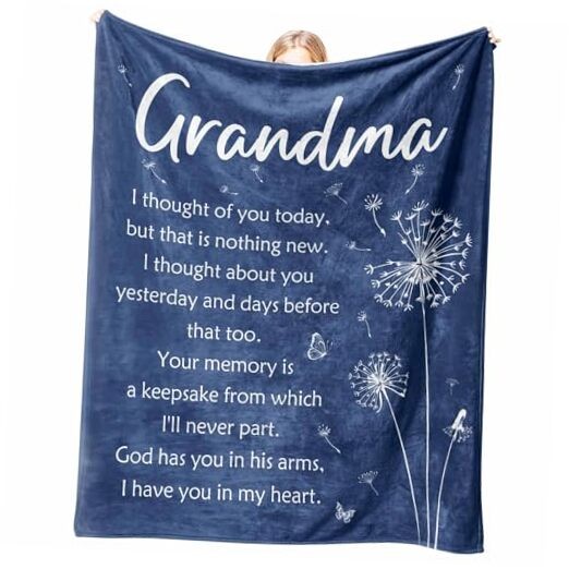 Sympathy Memorial Gifts for Grandmother, Soft Flannel Memorial Loss of Grandma