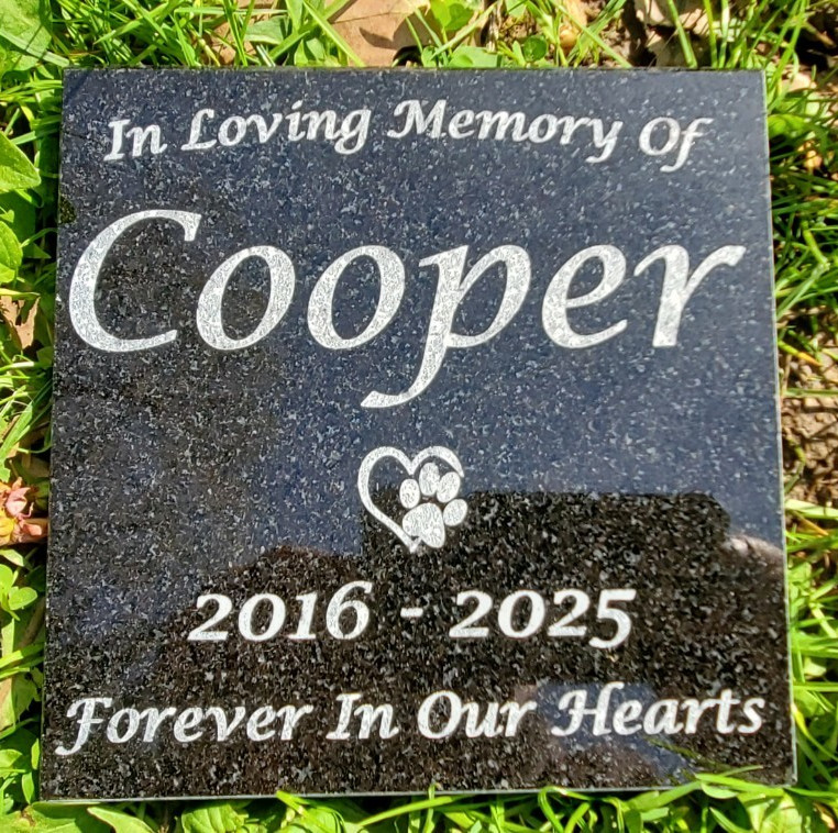 Pet Memorial Granite Stone Engraved Grave Marker Headstone Garden Plaque d5