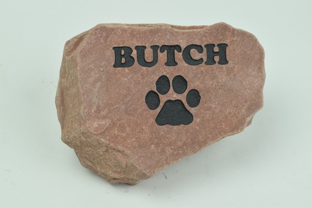 Graphicrocks Personalized Red Pet Memorial Stone Headstone Grave Marker Dog Or