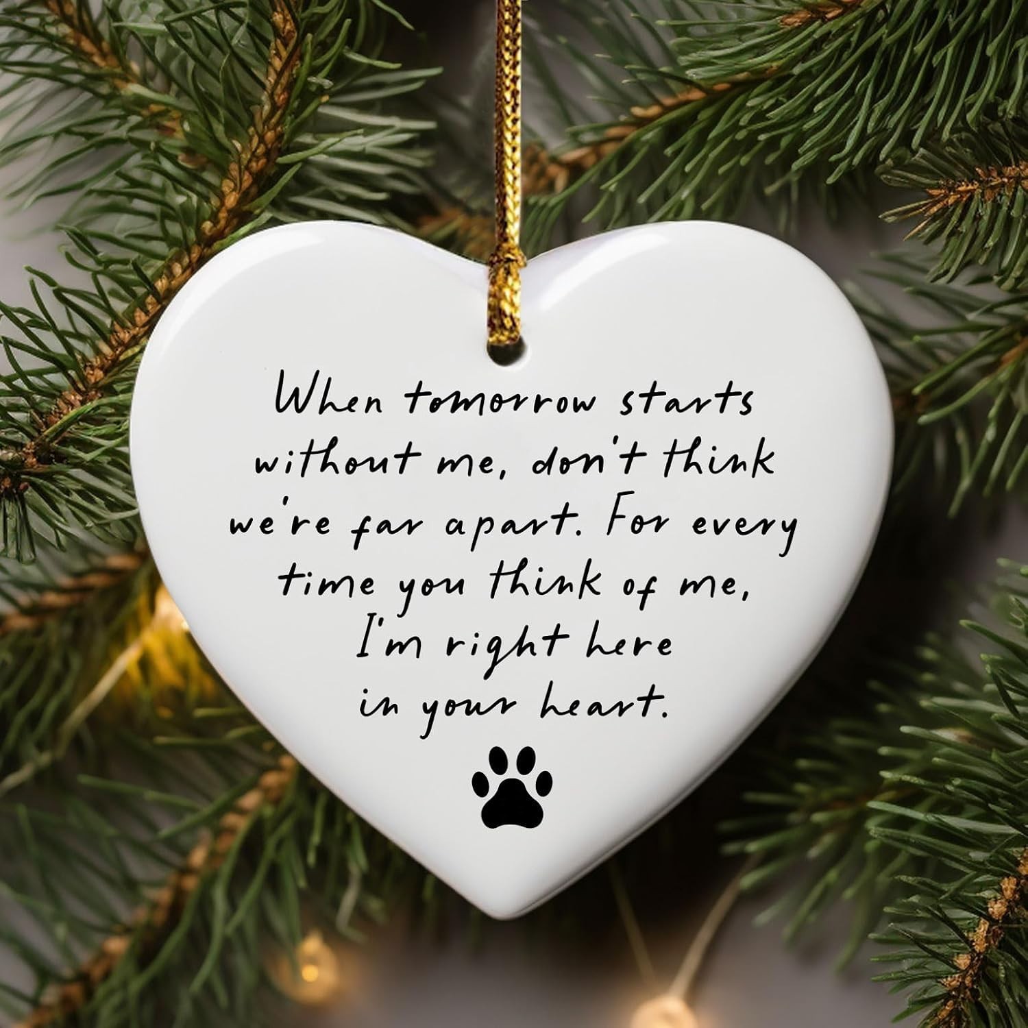 Pet Memorial Ceramic Heart Keepsake, “When Tomorrow Starts Without Me” Rememb…