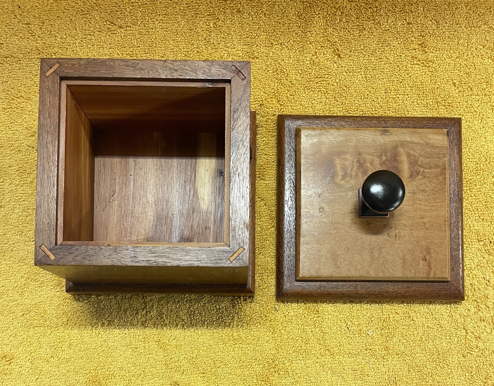All wood box pet urn cedar size 6”x6”x6”