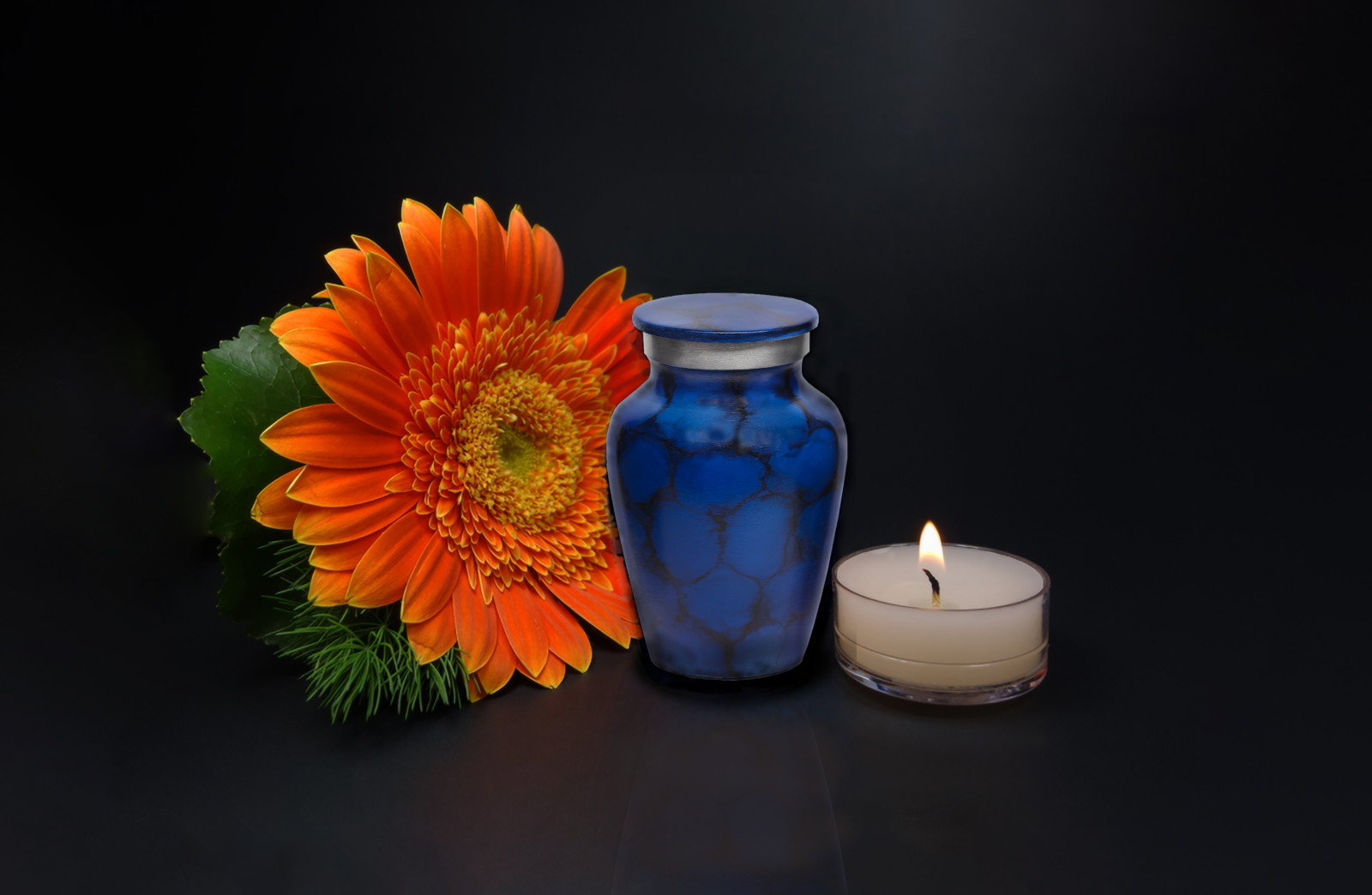 Pet Cremation Urn, Small urn for Animal Ashes, Blue Black