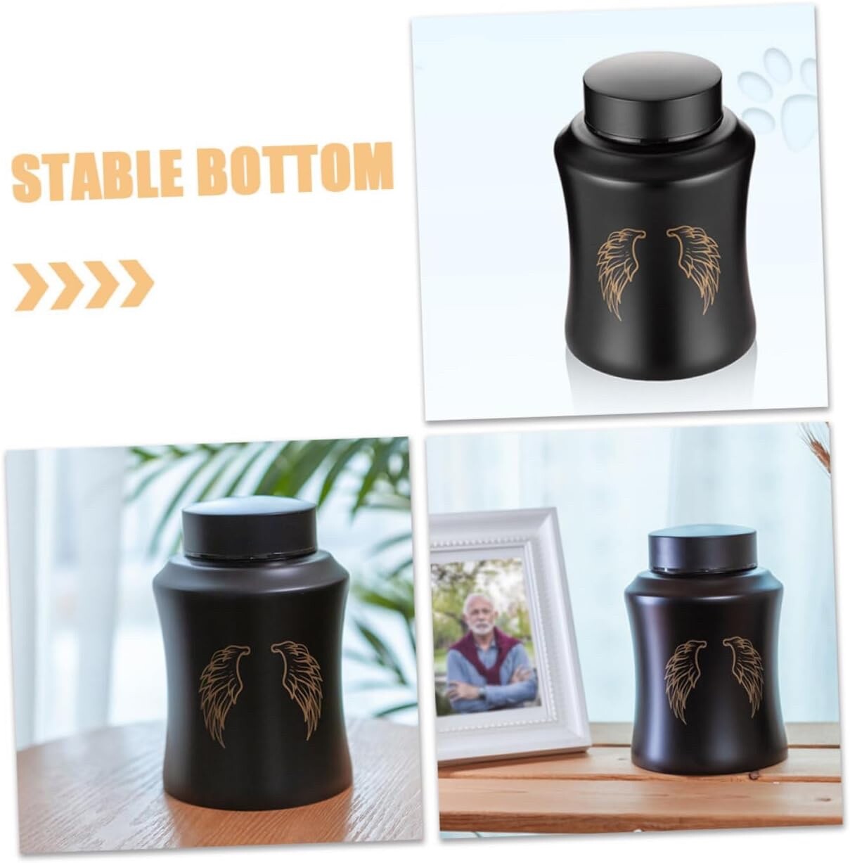 * NEWDREAM * PET URN — MATTE BLACK — METAL