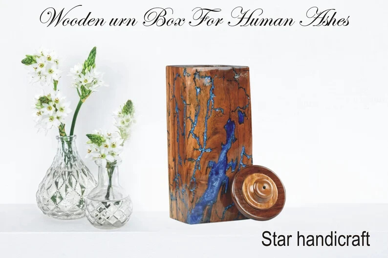 Wooden Urns for Human Ashes Adult Male Female – Cremation Urn Large Wood Urn Box