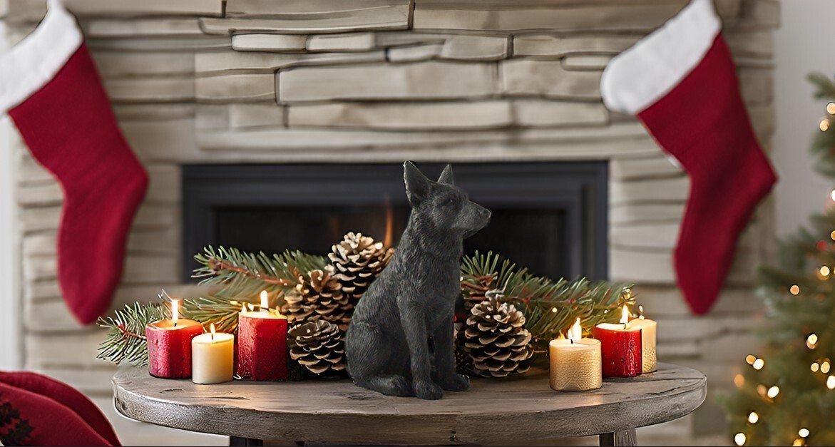 Holiday Stocking Stuffer 3.5″ Black German Shepherd Dog Sitting Up Figurine