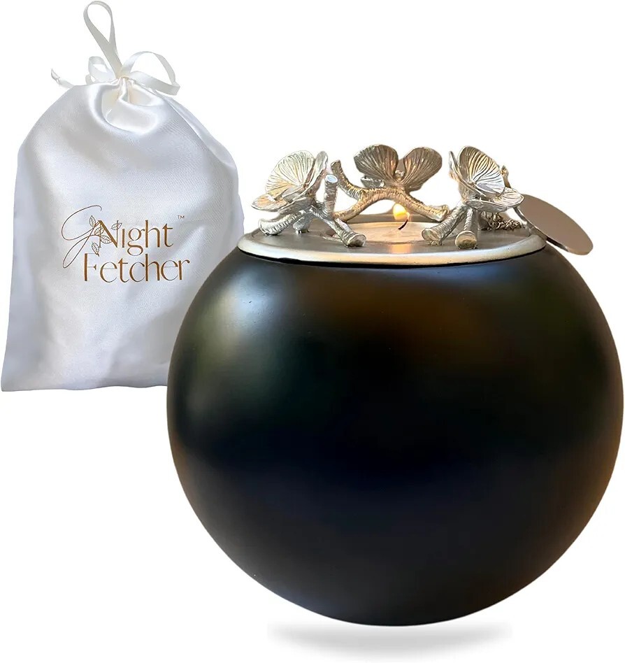 G’Night Fetcher Orchid Pet Urn Onyx Silver (Pets up To 70lbs)