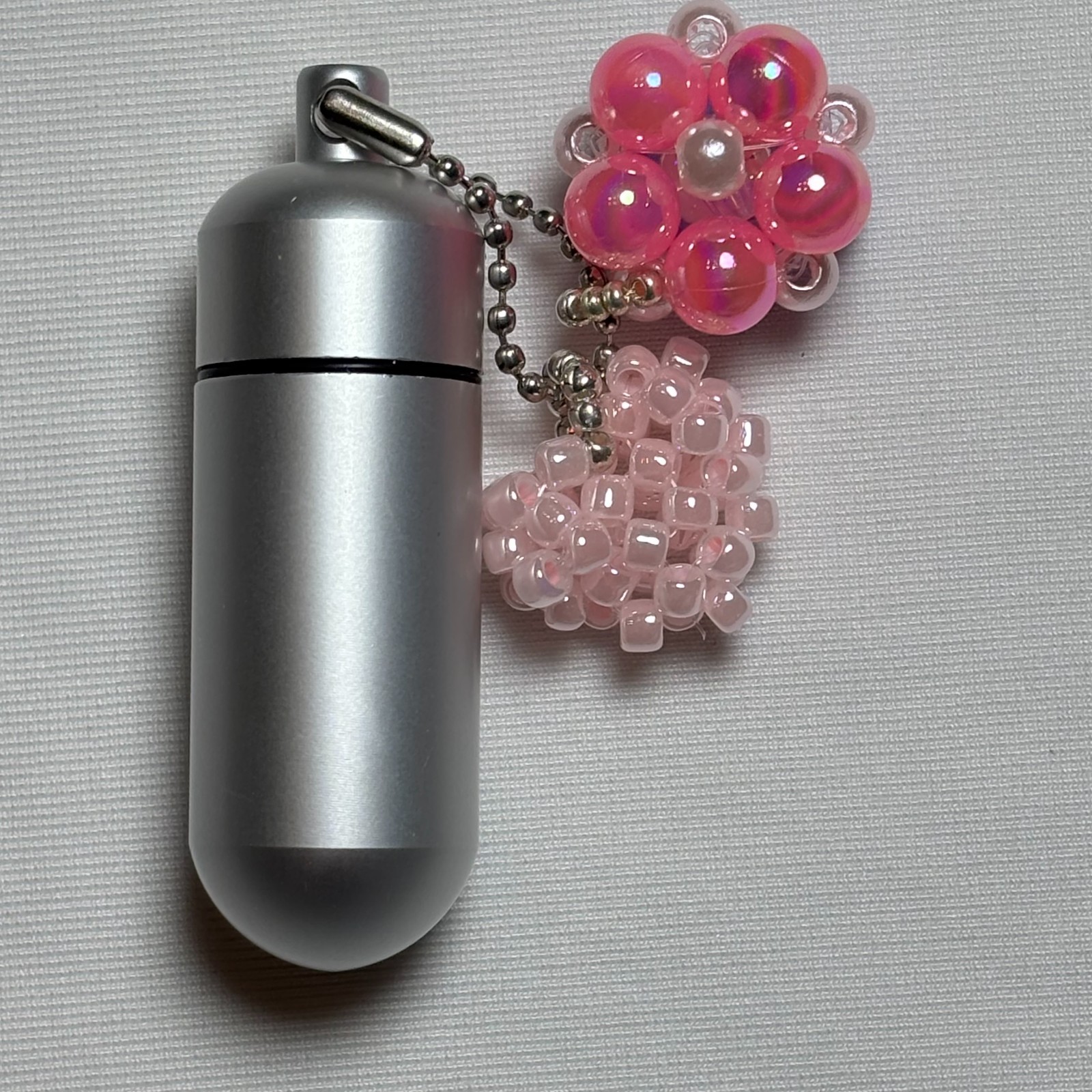 Cremation Ashes Keychain – Cremation Keepsake(pink heart and pink ornaments)