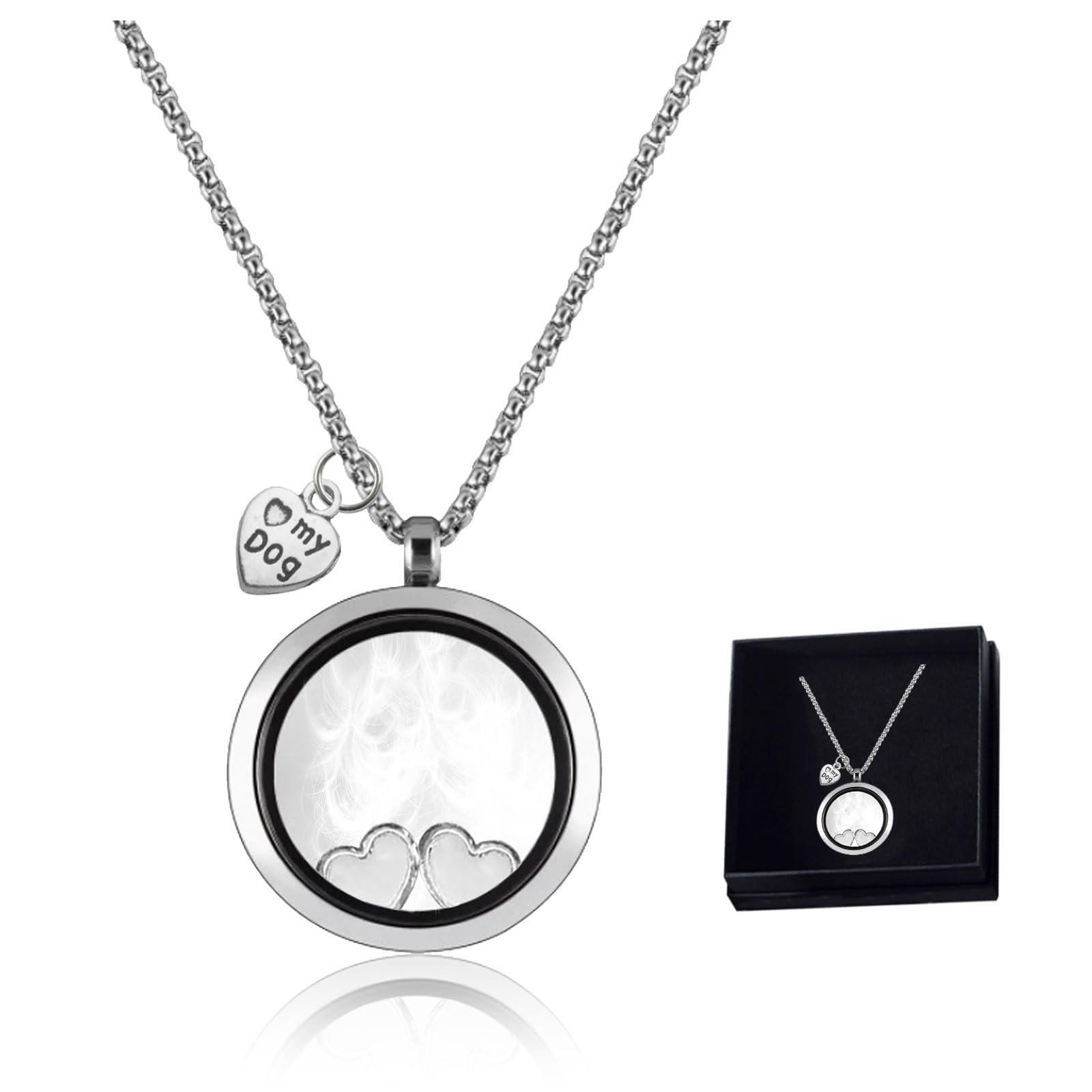 Pet Memorial Necklace,Pet Hair Souvenir Necklace for Dog Memorial Jewelry tha…