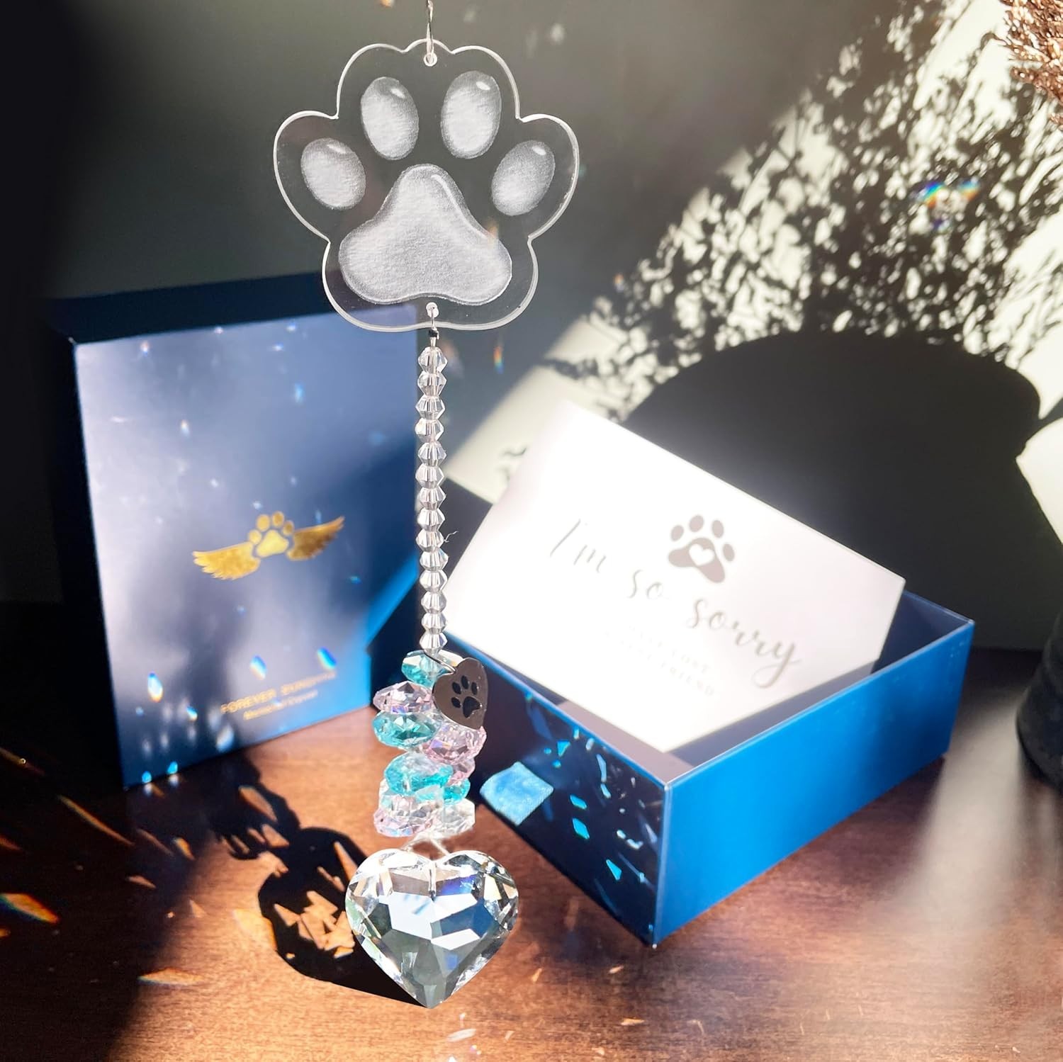 Customizable Crystal Pet Memorial Suncatcher – Cherish Pet Memories Beautifully