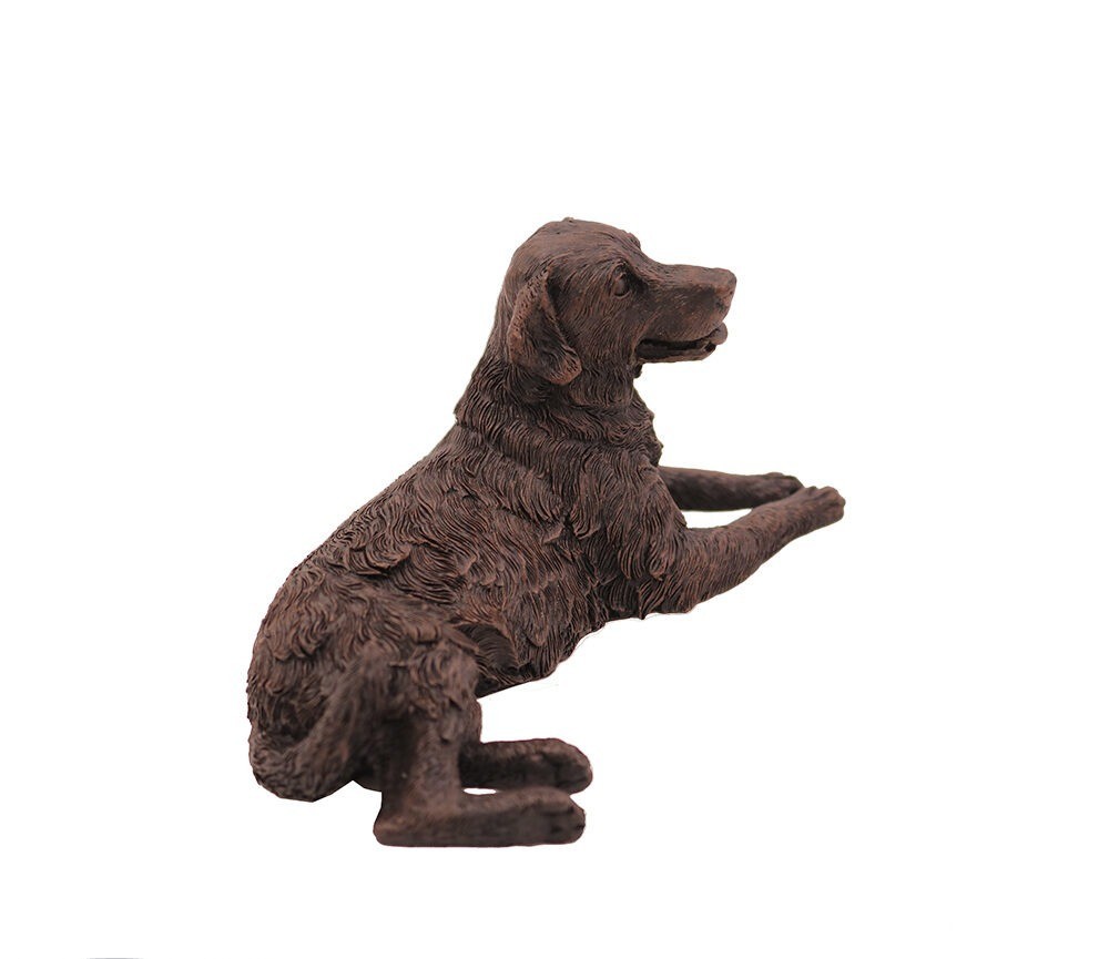 Bronze Golden Retriever Walnut Base Pet Cremation Urn w/ Figurine in 5 diff base
