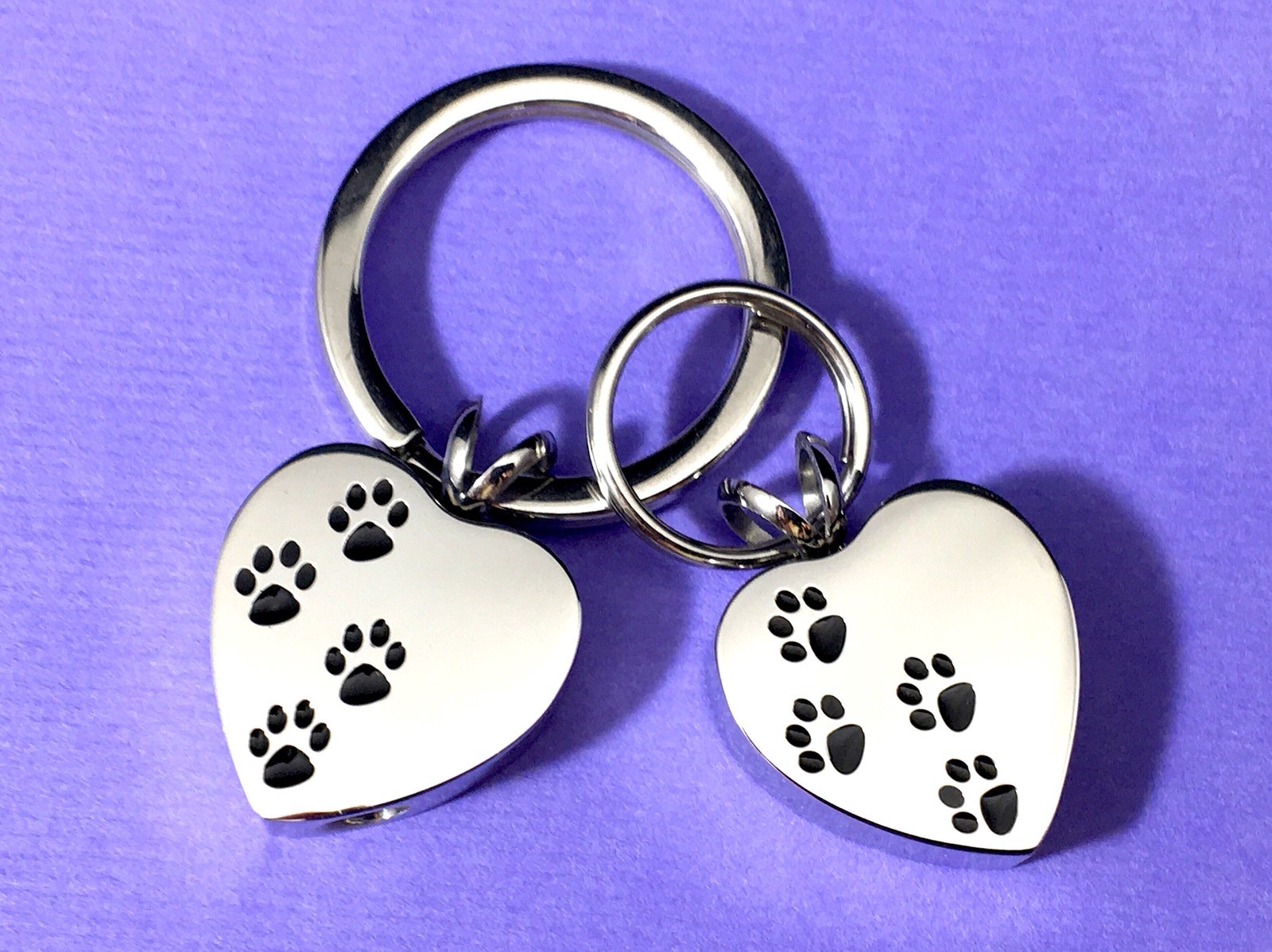 Pet Cremation Necklace Jewelry Pendant Urn 4 Ash Paw Prints On My Heart Dog Cat