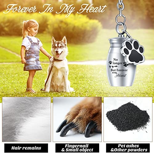 2 Pcs Pet Dog Urns Keychain for Ashes with 2 Storage Bags Small Fresh Style