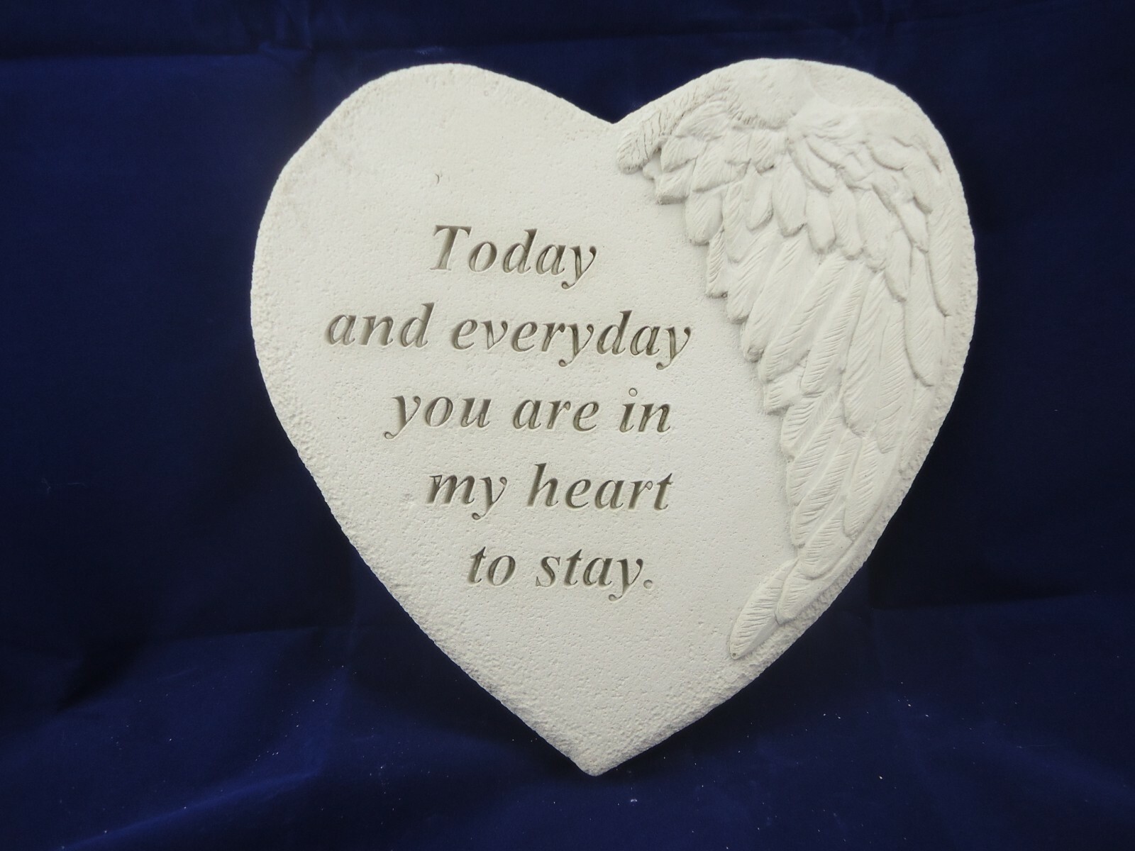 Concrete Stone Memorial Heart Remembrance of Loved Person or Pet Hand Poured