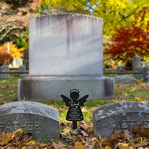 Dad Memorial Grave Marker Acrylic Angel Garden Stake Waterproof Cemetery