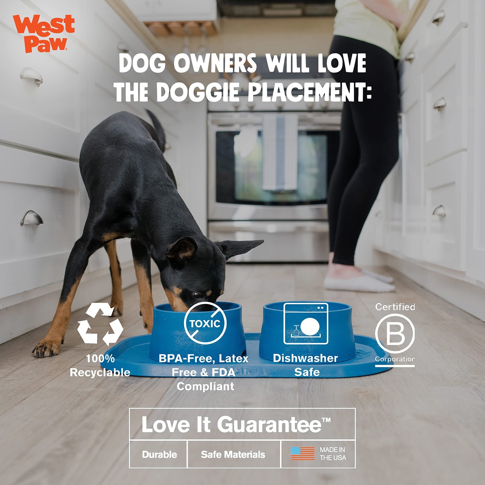 West Paw Seaflex Doggie Placemat – Less Mess Placemats for Dogs, Cats, Pet