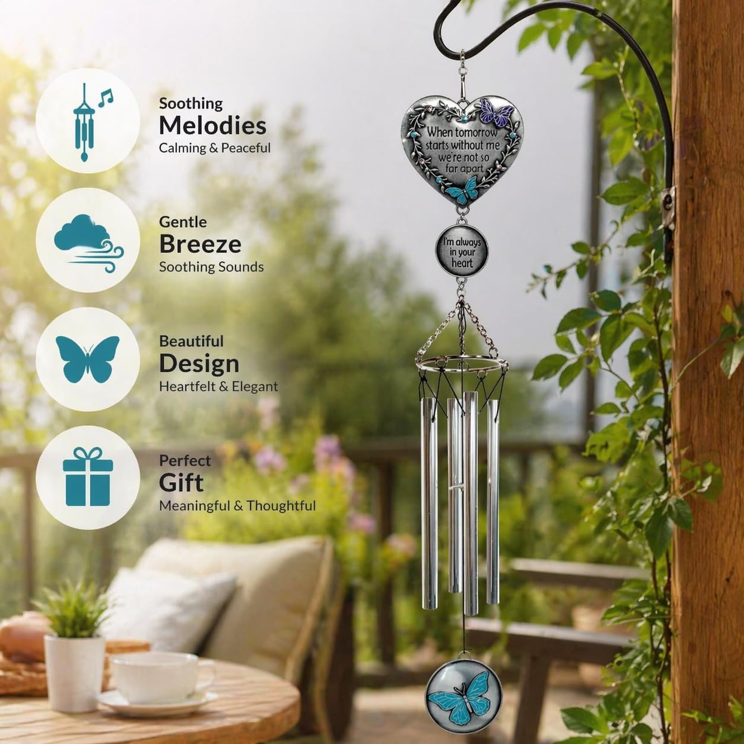 Memorial Wind Chimes Condolence – When Tomorrow Starts Without Me I’m Always …