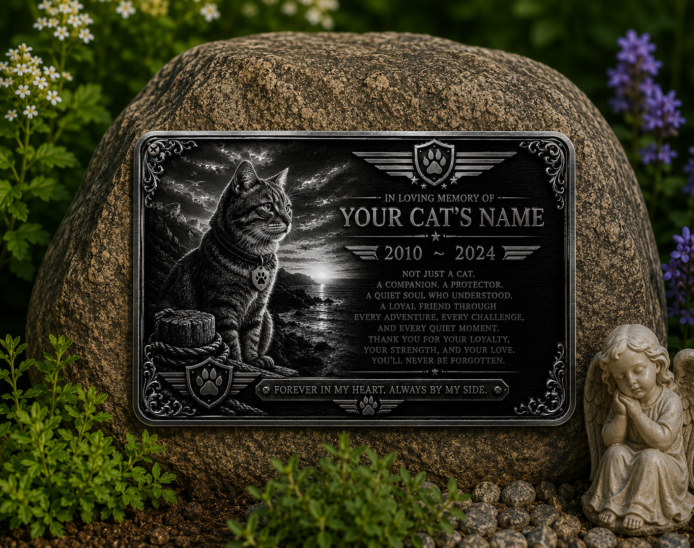Personalised Pet Memorial Plaque Custom Photo Engraved Aluminium Dog Cat Horse