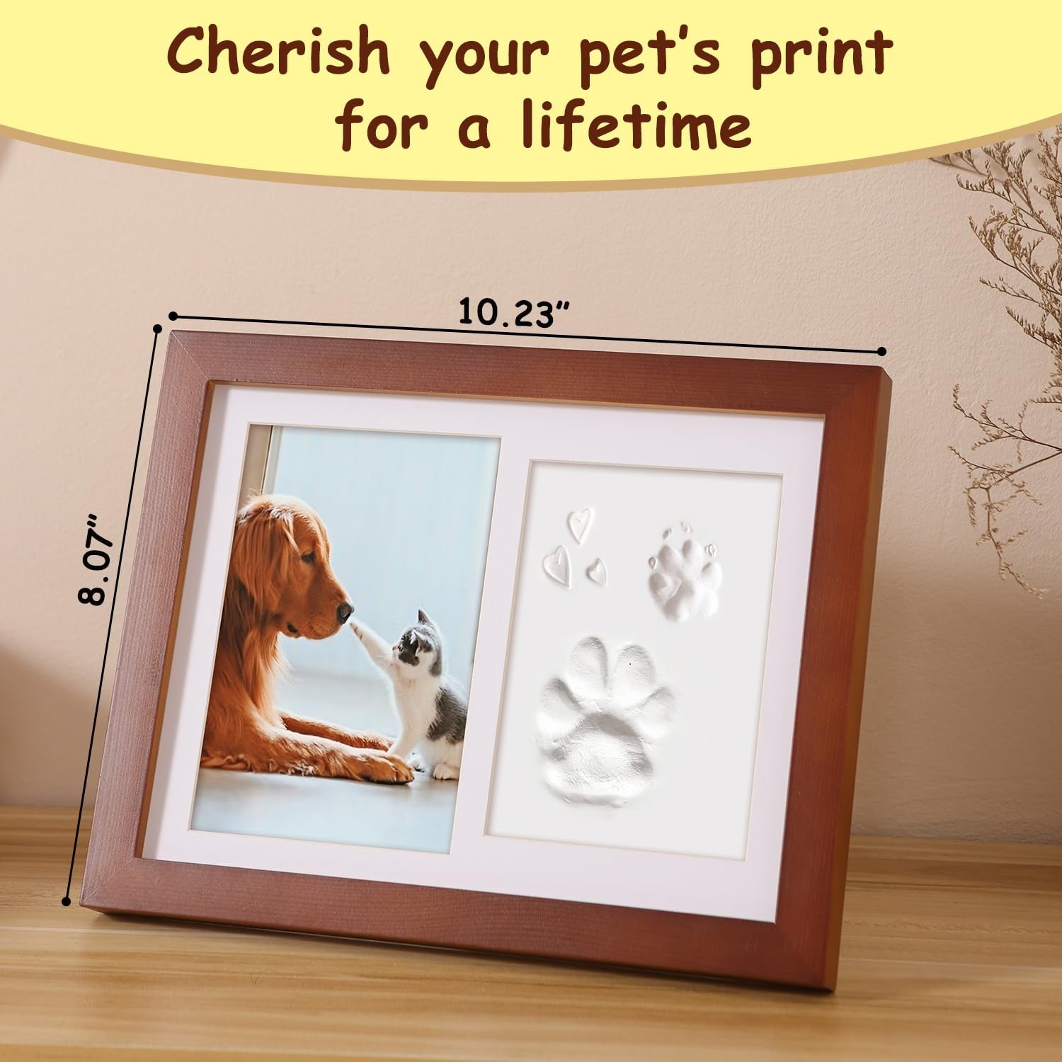 Personalized Pet Memorial Frame for Dogs and Cats,Pet Paw Print Custom Photo …