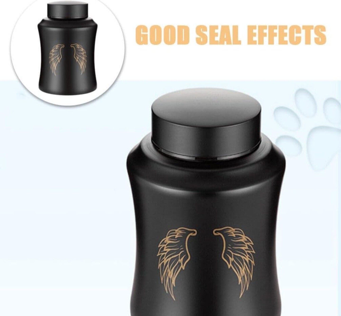 NEWDREAM Pet Urn Metal Matte Black