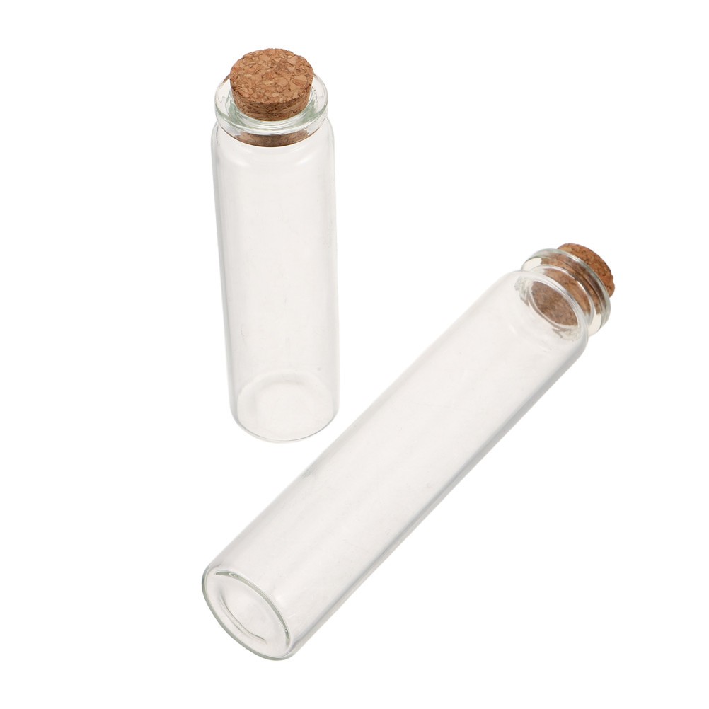 2Pcs Durable Glass Jars with Wood Cap for Pet Fur Keepsake and Cat Whiskers