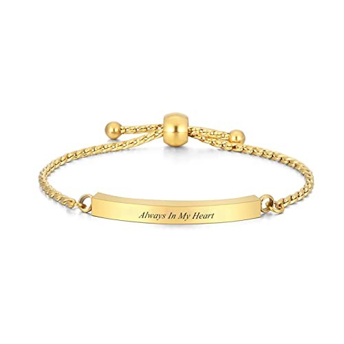 Heart Cremation Bracelet for Ashes Stainless Steel Urn Bangles for Ashes Gold
