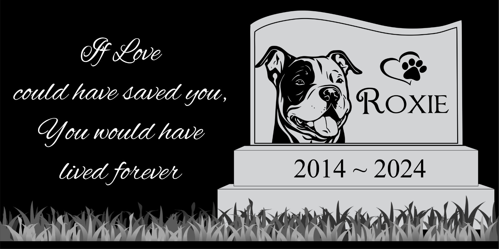 Pet memorial Engraved Marker, headstone Granite gravestone Boxer dog