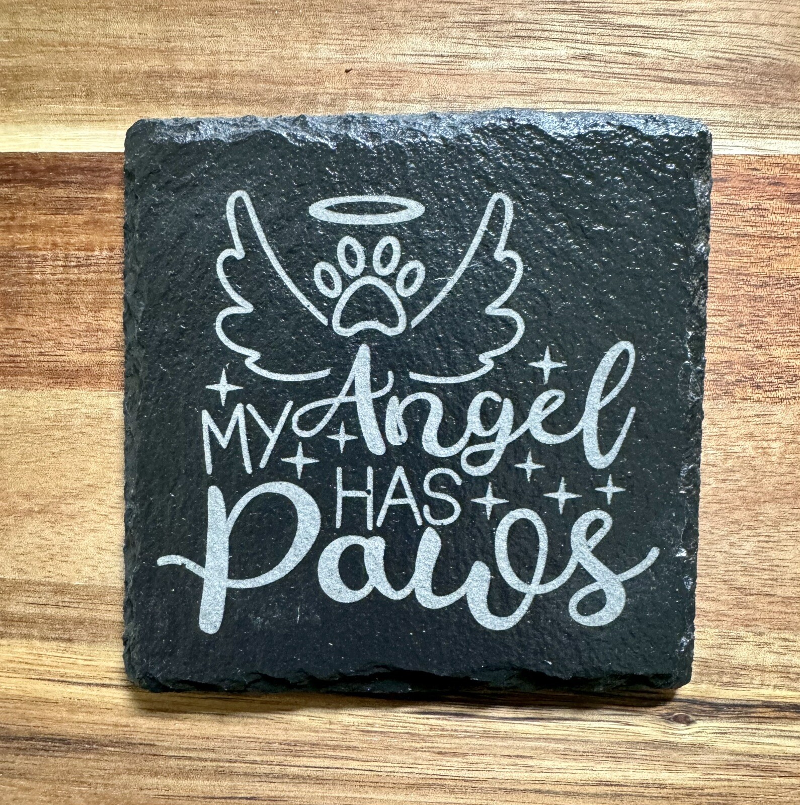 Pet Memorial Engraved My Angel Has Paws Dog Loss Grief Memory Pet Loss Gift