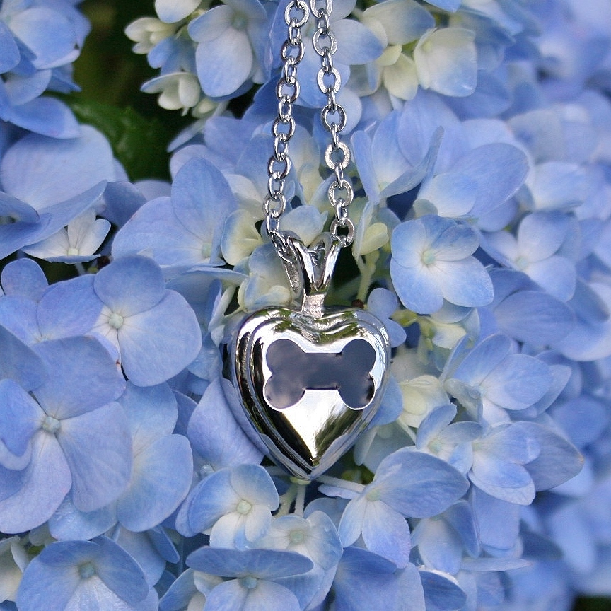 Dog Bone Cremation Necklace Jewelry Pendant Urn for Ashes Always in My Heart USA