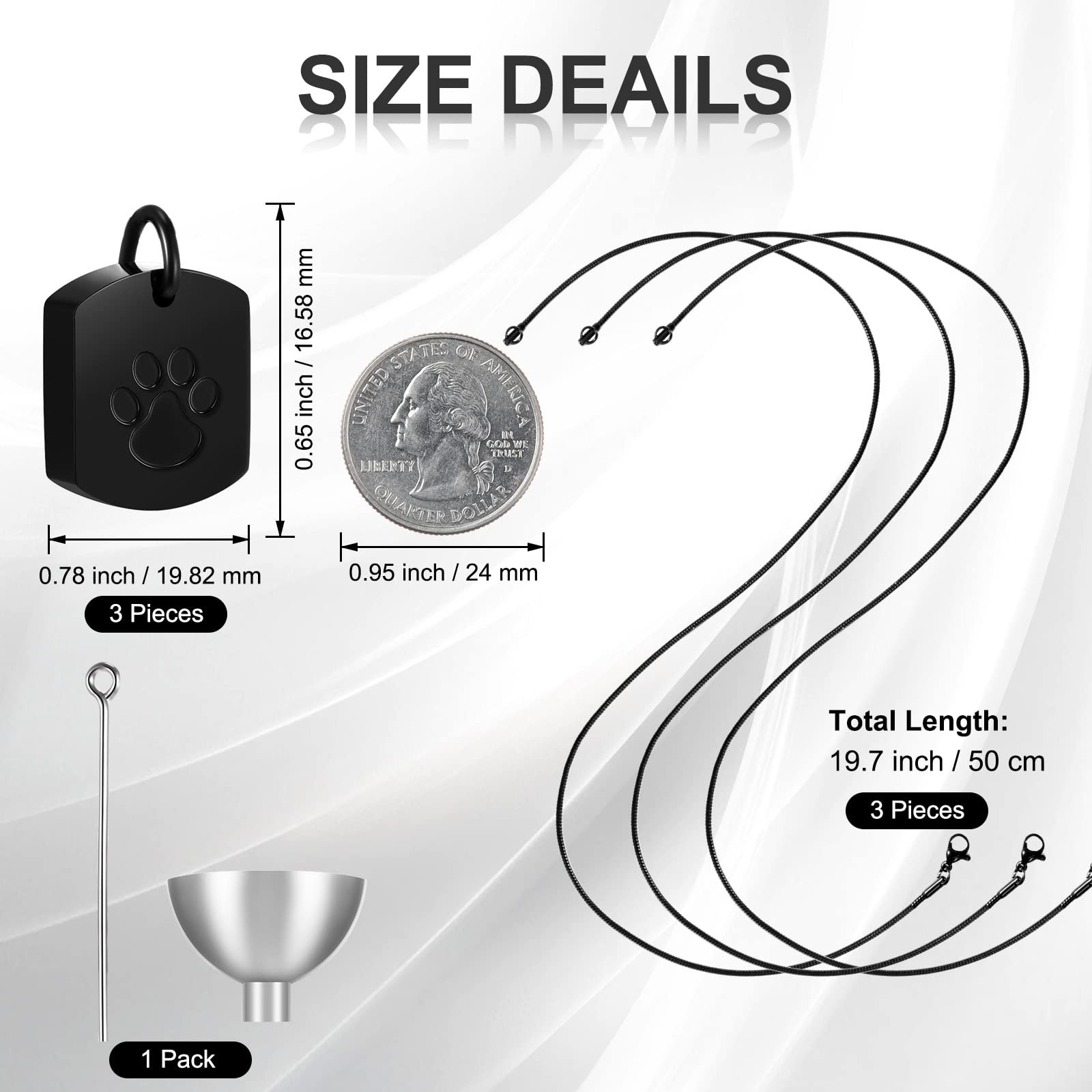 Yinkin 3 Pcs Pet Cremation Jewelry Urn Memorial Ashes Necklace for Women Men …