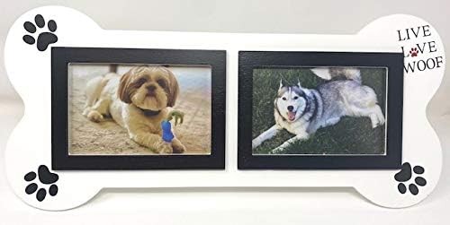 3Mazings Dog Collage Picture Frame 4X6 Pet Photo Frames White Dogs Photos Bone