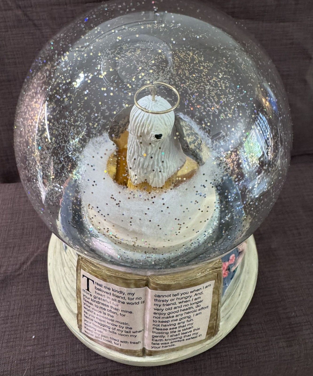 Pet Memorial Music Globe Rainbow Bridge Angel Dog Sympathy Gift