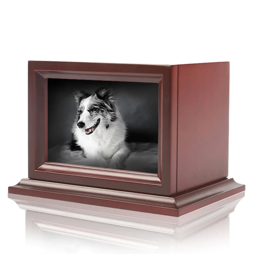 Pet Cremation Urn Solid Wood Photo frame Beautifully made For Your Pet To 70Lbs