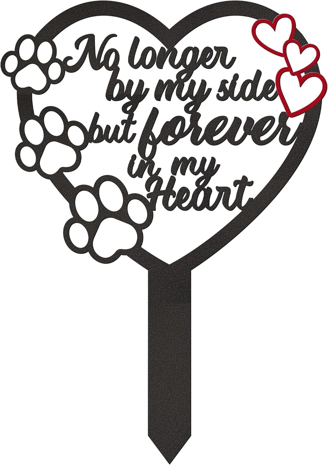 Durable Black Metal Pet Grave Marker – Tribute Plaque for Dogs & Cats 11.8×6.3