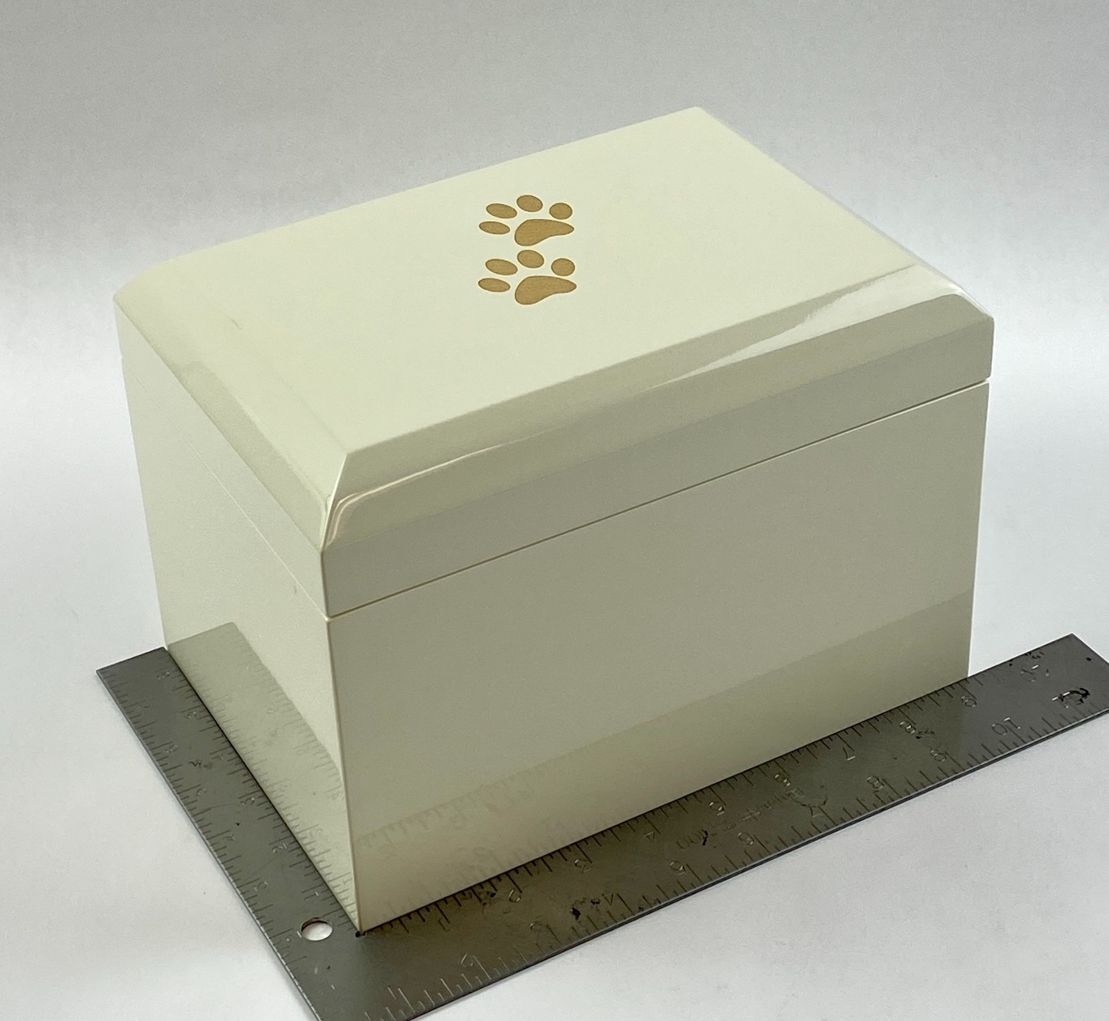 Memory Wood Box with Urn for Pet White