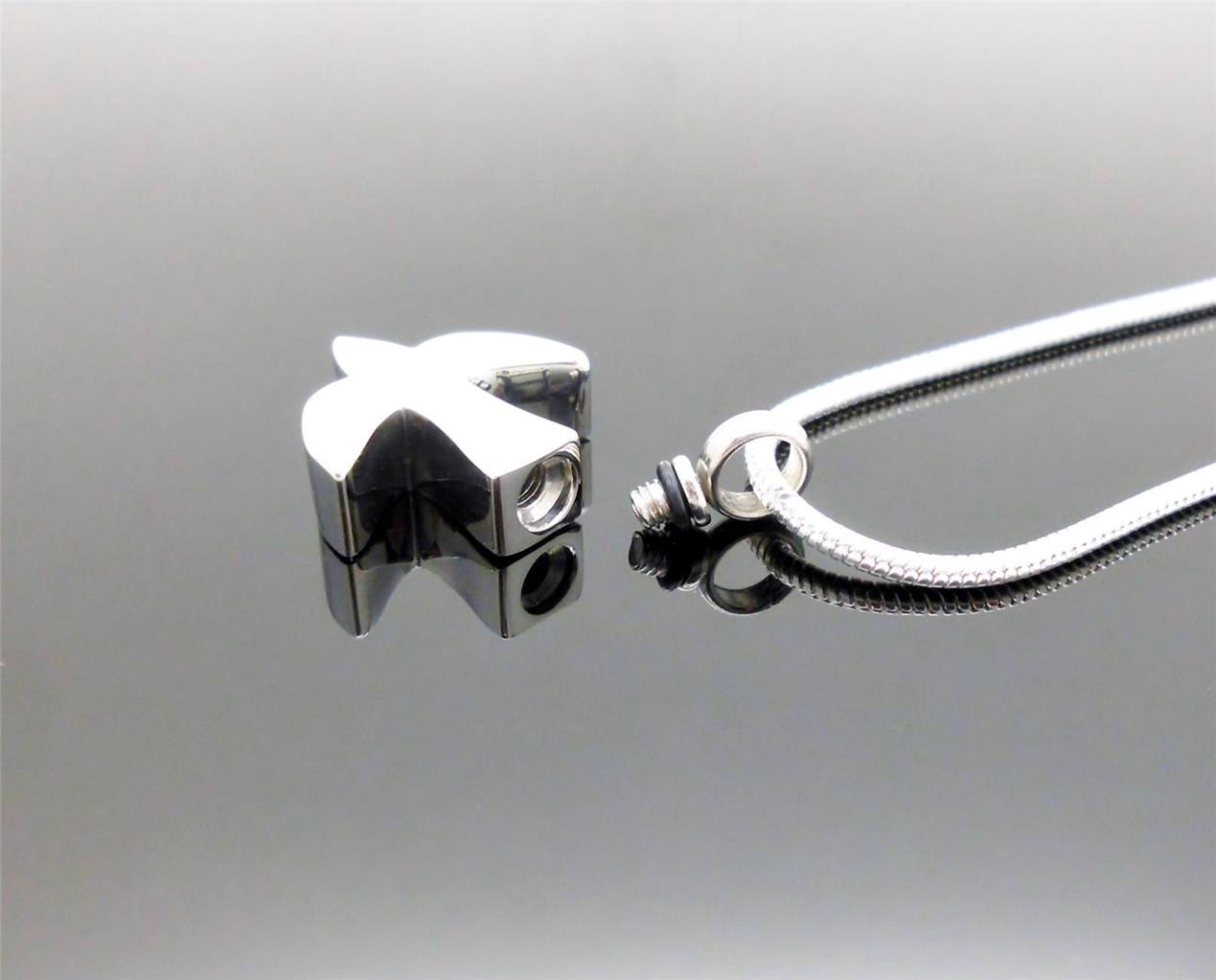 316L Stainless Steel White Dove Memorial Keepsake Cinerary Urn Pendant Jewellery