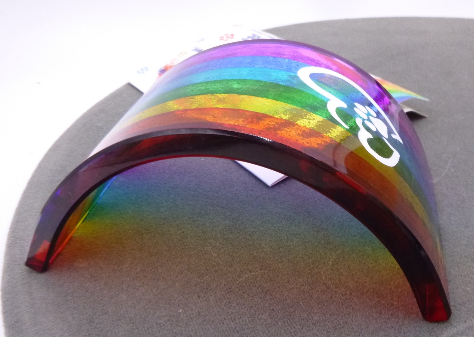 Pet Memorial fused glass rainbow bridge handmade card w/poem