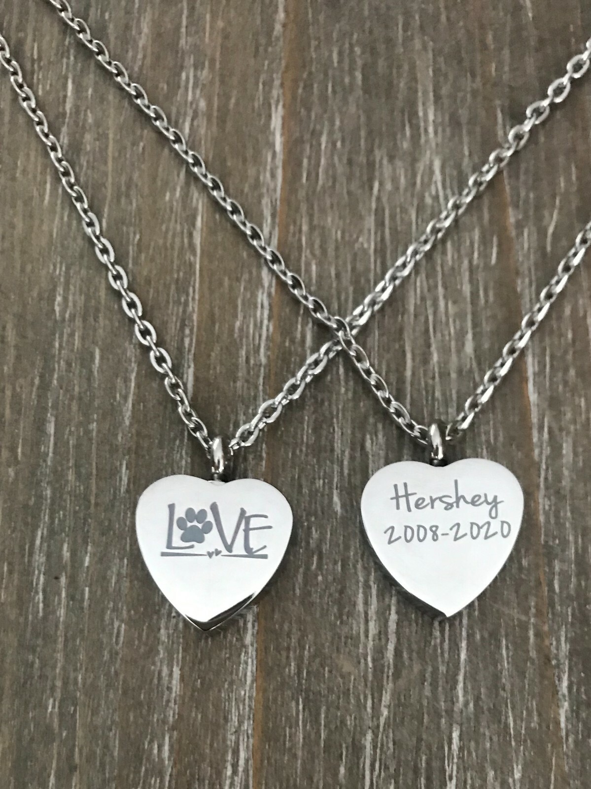 Memorial Pet urn necklace personalized name dog cat cremation ashes loss gift