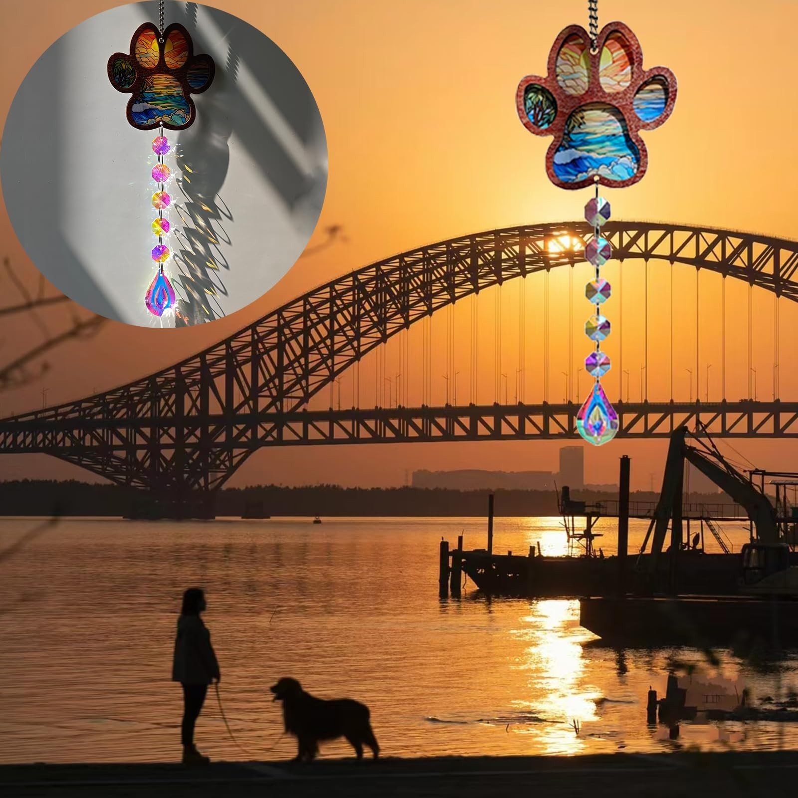 Pet Memorial Gifts for Loss of Dog Cat,Pet Memorial Suncatcher,Crystal Ball W…