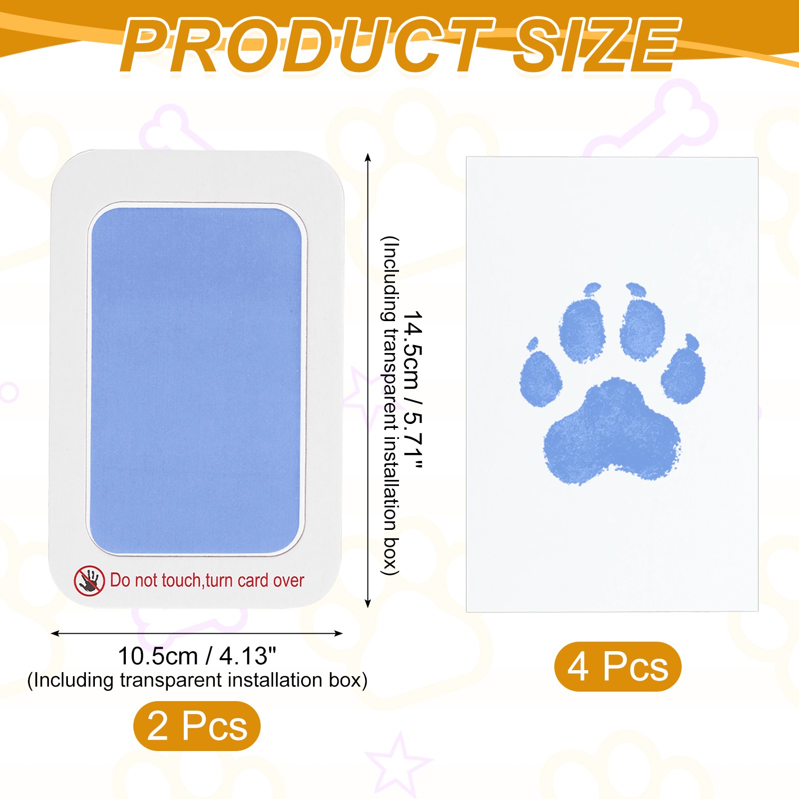 Pet Paw Print Kit, 5.7″X4.1″ Paw Print Impression, (Sky Blue, 2 Set)