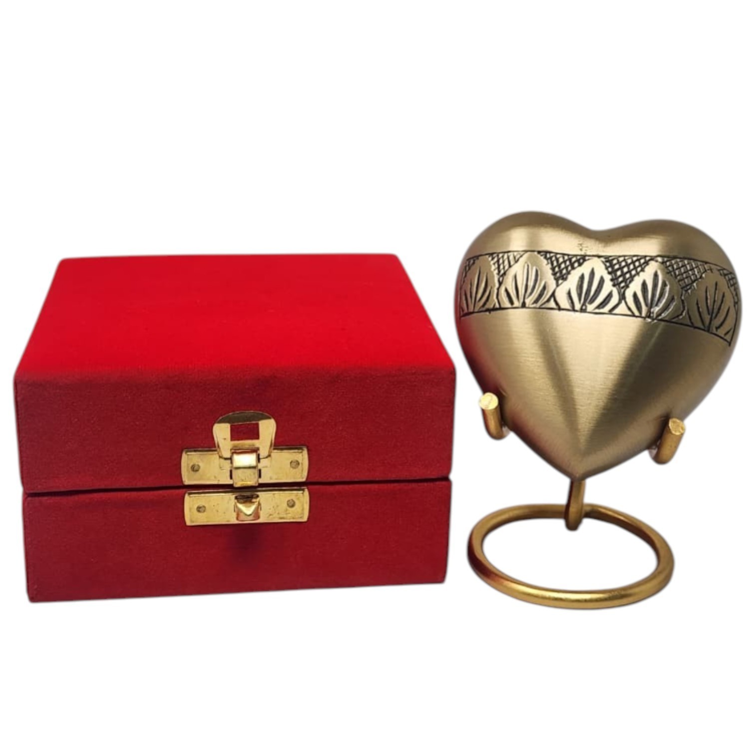 Mini Cremation Heart Urn Personalized for Ashes with Stand Gift Box