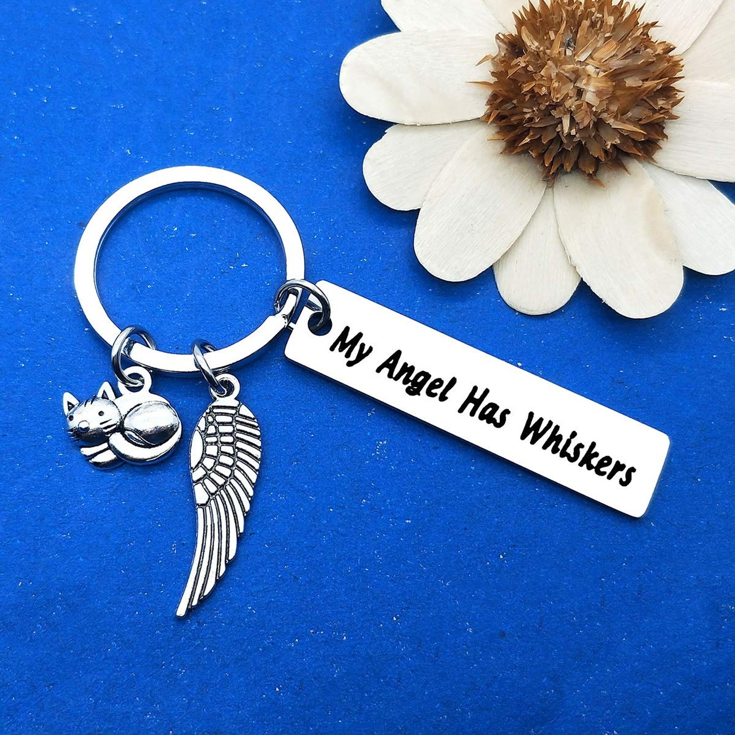 Dabihu Pet Memorial Gift Loss of Cat Keychain Sympathy Jewelry Has Whiskers K…