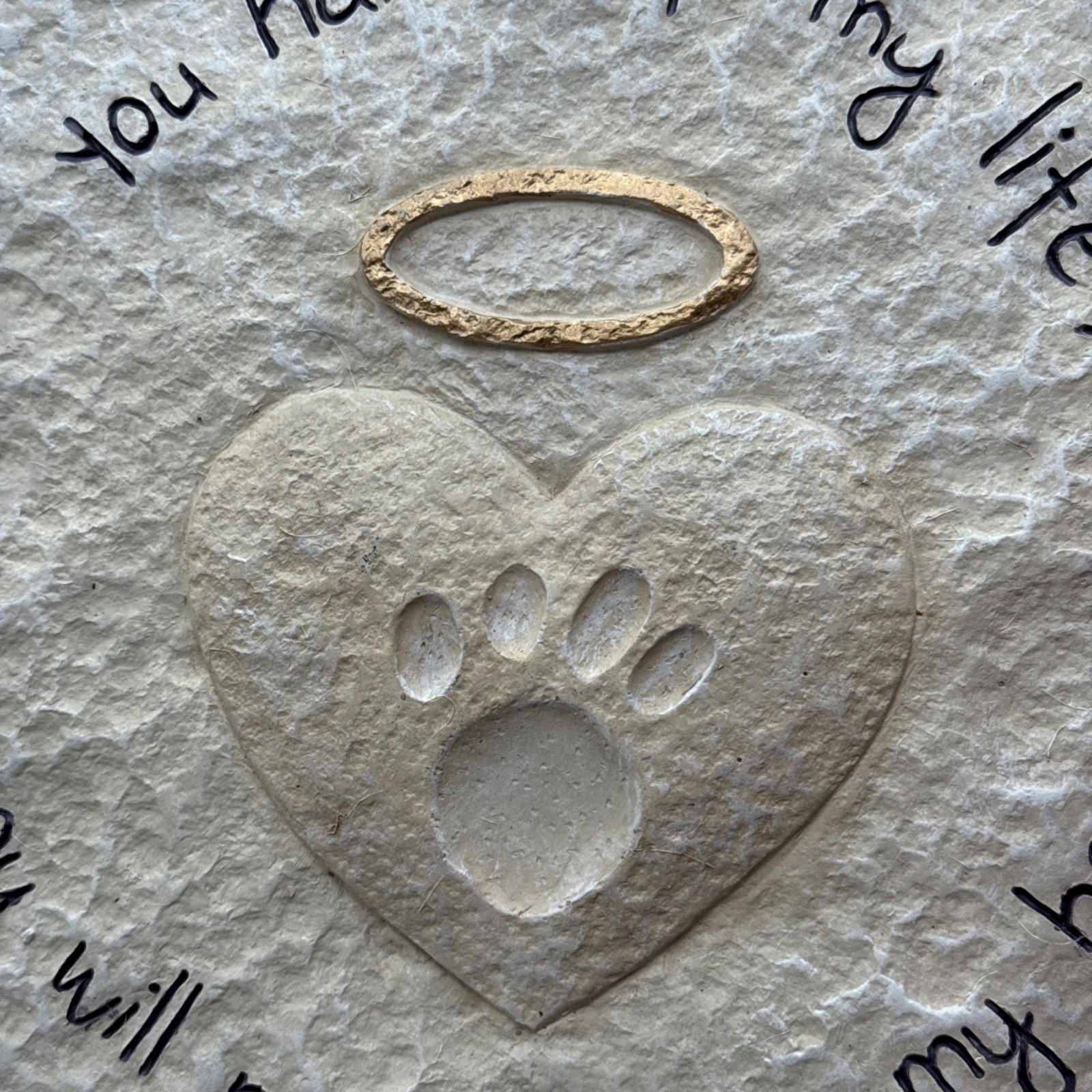 Pet Memorial Stone Indoor Outdoor Grave Marker Cat Dog Heart With Paw Engraved