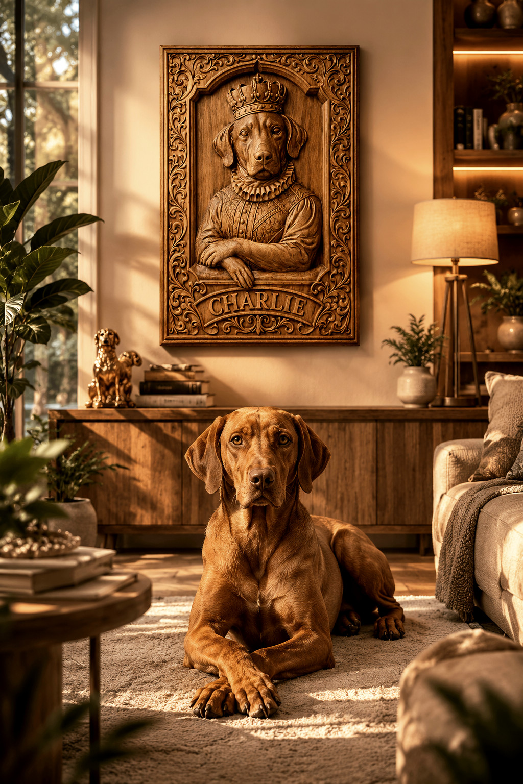 Custom Dog Portrait Wood Carving From Photo Personalized Pet Memorial Gift
