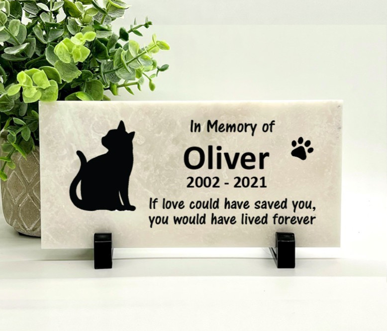 Cat Memorial Stone – Personalized Sympathy Gift – Memorial Gift for Cat Loss