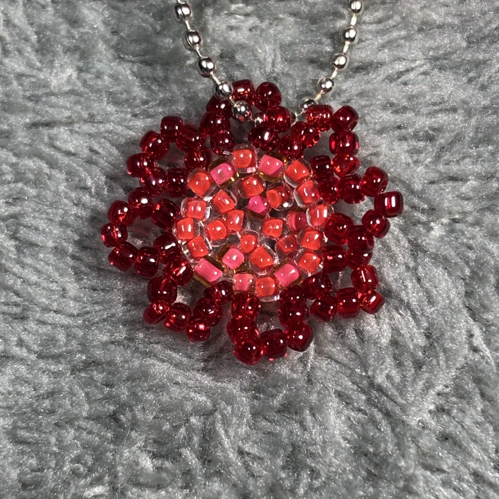 Cremation Ashes Keychain – Cremation Keepsake(red flower and red heart)