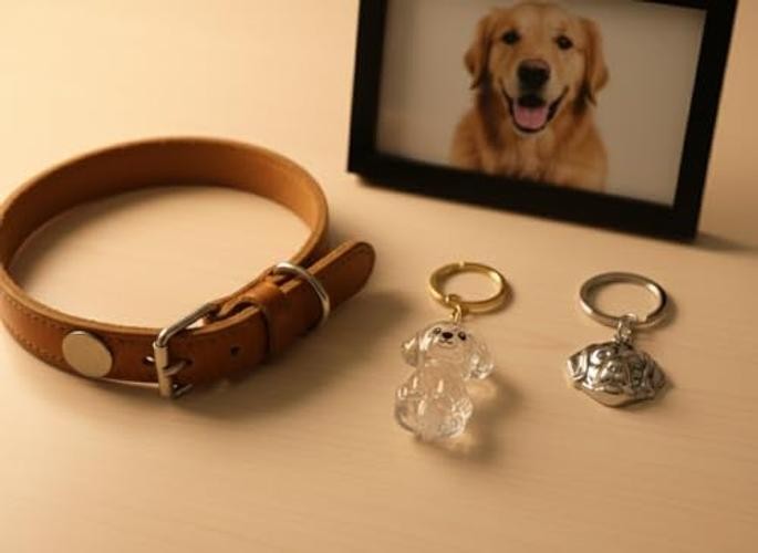 Cat/Dog Hair Collector Keychain Charm Memorial Bottle Memorial Storage Dog 1