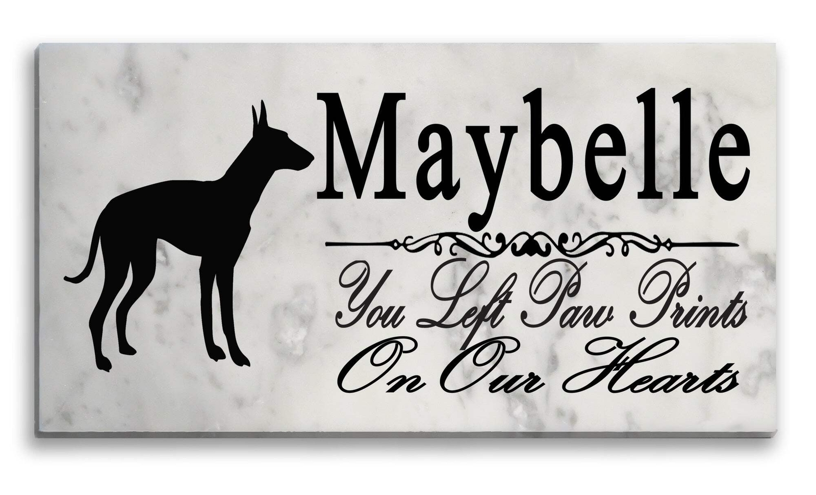 Ibizan Hound Memorial Stone Personalized Garden Rock Grave Marker Outdoor or Ind