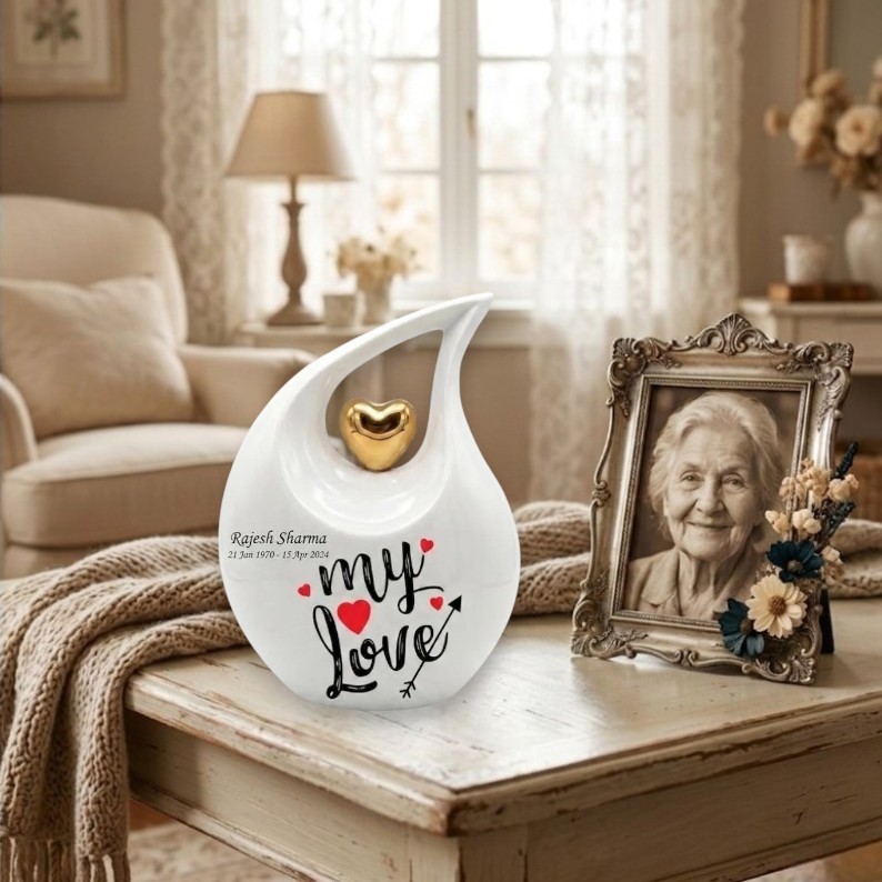 Personalized “My Love” Teardrop Aluminum Cremation Urns Adult Ashes Men Women