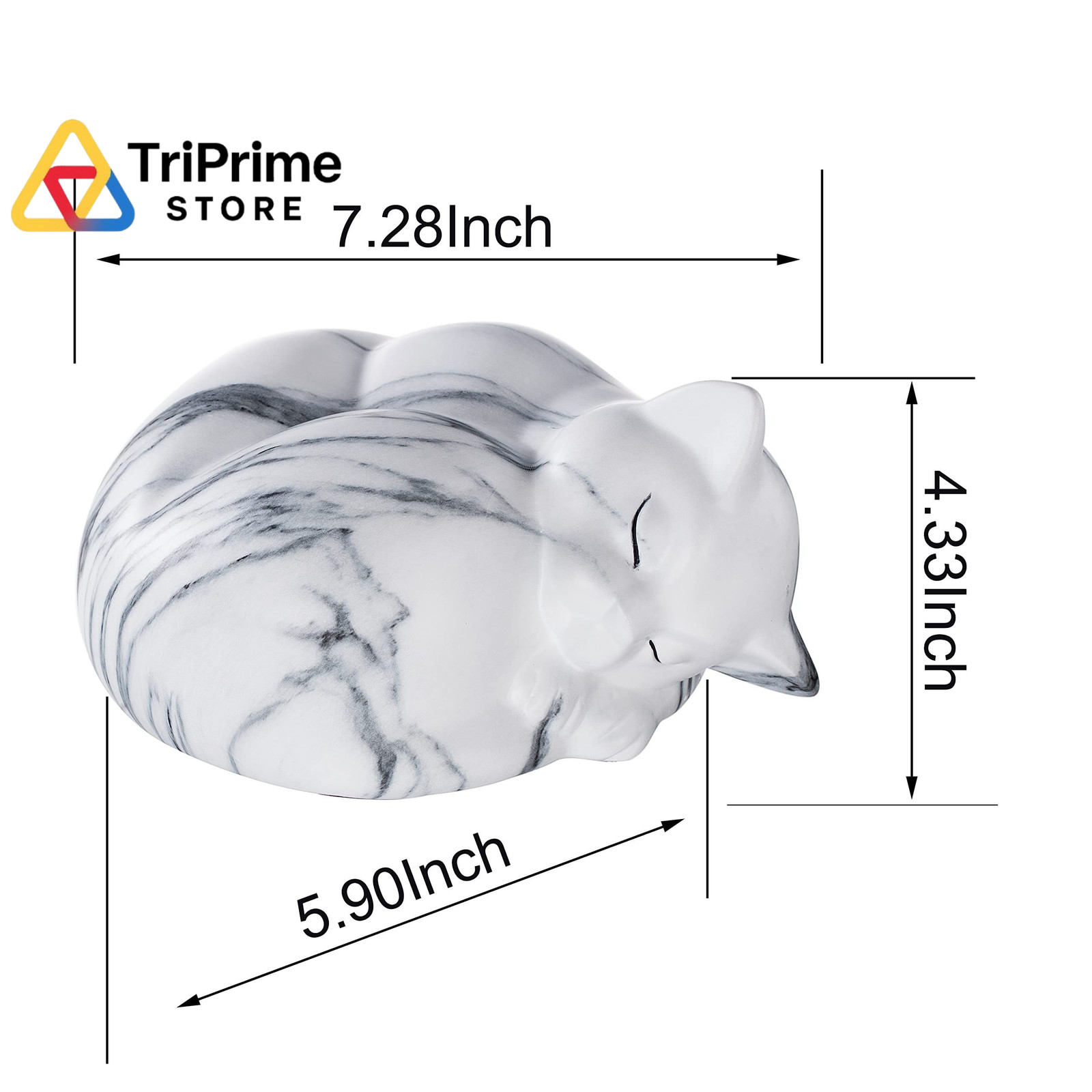 Kriss Art Pet Urns,Sleeping Resin Cremation Cat Urn, Sleeping2, White